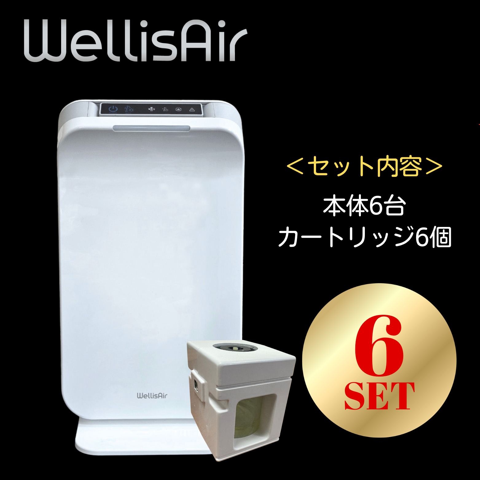 Well-being Online Shopウエリスエアー ６セット※安次富充様専用ページ(380×215×60(mm)):  空気除菌清浄機Well-being Online Shop 専用　6セット